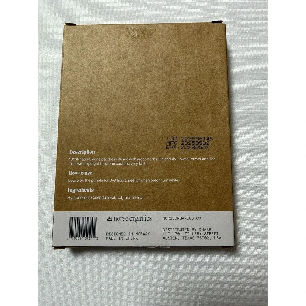 Norse Organics Acne Patches With Arctic Herbs New Unopened Box